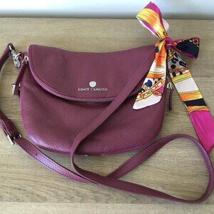 Vince Camuto Leather Convertible Folding Expandable Crossbody Bag w/Scarf NWOT